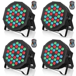 U'King 4PCS 36LED Par Light DMX512 RGB LED Uplights Battery Powered Uplighting Rechargeable Stage Light for DJ Disco KTV Party