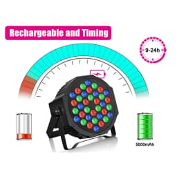 U'King 4PCS 36LED Par Light DMX512 RGB LED Uplights Battery Powered Uplighting Rechargeable Stage Light for DJ Disco KTV Party