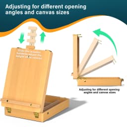 Wooden Table Easel Box,Portable Folding Artist Drawing & Sketching Board for Adults, Beginners, Artists Painting