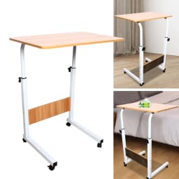 Office Desktop Desk Computer Wood Home Study Laptop Workplace Height adjustment with universal wheels