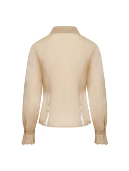 BALOU Semi Fitted Organza Button Down Shirt