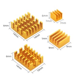 Raspberry Pi 4 Heat Sink Aluminum Metal Heatsink Silver Golden Blue Black Cooling Pad CPU RAM Cooler for Raspberry Pi 4 Model B