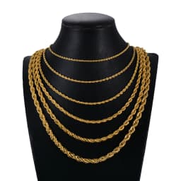 1 Piece Gold Color Width 2mm/2.5mm/3mm/4mm/5mm/6mm Rope Chain Necklace/Bracelet For Men Women Stainless Steel Chain Necklace