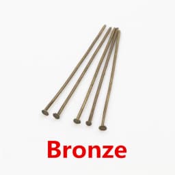 200pcs/pack 20-60mm Flat Head Pins Bronze Rhodium Black Gold Silver Color Headpins For Jewelry Findings Making DIY Supplies