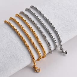 1 Piece Stainless Steel Pearl Necklace Chain Figaro Chain Necklace for Pendant Men Women Necklace Jewelry Accessories