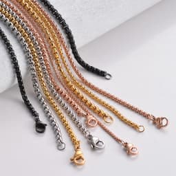 1 Piece Stainless Steel Pearl Necklace Chain Figaro Chain Necklace for Pendant Men Women Necklace Jewelry Accessories