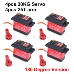 Waterproof 20KG 25KG 30kg 35kg 40KG 60KG Servos 180 270 360 Degree Large Torque Digital Servo Metal Gears 25T Arm For RC Car