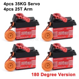 Waterproof 20KG 25KG 30kg 35kg 40KG 60KG Servos 180 270 360 Degree Large Torque Digital Servo Metal Gears 25T Arm For RC Car