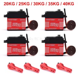 Waterproof 20KG 25KG 30kg 35kg 40KG 60KG Servos 180 270 360 Degree Large Torque Digital Servo Metal Gears 25T Arm For RC Car