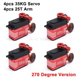 Waterproof 20KG 25KG 30kg 35kg 40KG 60KG Servos 180 270 360 Degree Large Torque Digital Servo Metal Gears 25T Arm For RC Car