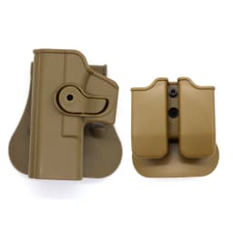 IMI Gun Holster Defense Retention Tactical Gun Holster for GL 17 Gen 1-4 9mm Double Magazine Pouch