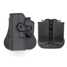 IMI Gun Holster Defense Retention Tactical Gun Holster for GL 17 Gen 1-4 9mm Double Magazine Pouch