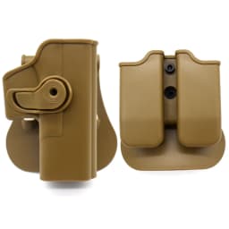 IMI Gun Holster Defense Retention Tactical Gun Holster for GL 17 Gen 1-4 9mm Double Magazine Pouch