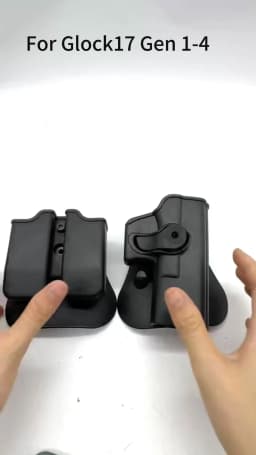 IMI Gun Holster Defense Retention Tactical Gun Holster for GL 17 Gen 1-4 9mm Double Magazine Pouch