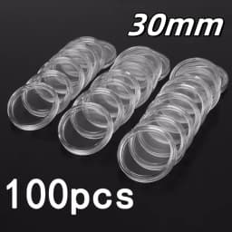 100Pcs 16-40mm Transparent Round Coin Storage Box Capsules Collection Coin Holder Containers Coin Capsule Case Supplies Gifts