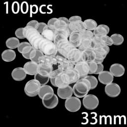 100Pcs 16-40mm Transparent Round Coin Storage Box Capsules Collection Coin Holder Containers Coin Capsule Case Supplies Gifts