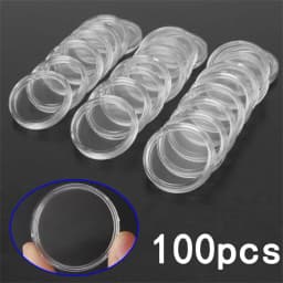 100Pcs 16-40mm Transparent Round Coin Storage Box Capsules Collection Coin Holder Containers Coin Capsule Case Supplies Gifts