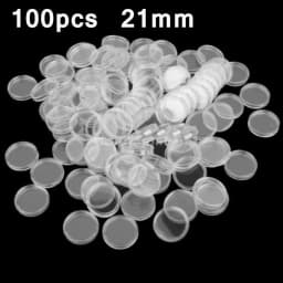 100Pcs 16-40mm Transparent Round Coin Storage Box Capsules Collection Coin Holder Containers Coin Capsule Case Supplies Gifts