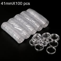 100Pcs 16-40mm Transparent Round Coin Storage Box Capsules Collection Coin Holder Containers Coin Capsule Case Supplies Gifts