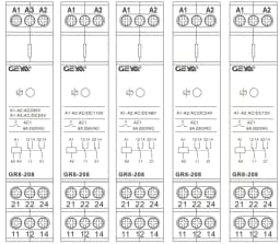 GEYA GR8-208 Auxiliary Relay Intermediate Switch 8A 2SPDT 12V 24V 48V 110V 220V RELAYS Din Rail Module