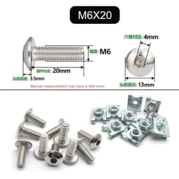 10 Set Plastic Cover Silver Stainless Steel Screw Bolt and U Type Clips with Nut M6 6mm M5 5mm for Motorcycle Scooter ATV Moped