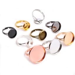 10pcs Adjustable Blank Ring Base Fit Dia 10 12 14 16 18 20 mm Glass Cabochons Cameo Settings Tray Diy Jewelry Making Ring