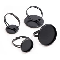 10pcs Adjustable Blank Ring Base Fit Dia 10 12 14 16 18 20 mm Glass Cabochons Cameo Settings Tray Diy Jewelry Making Ring