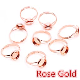 10pcs Adjustable Blank Ring Base Fit Dia 10 12 14 16 18 20 mm Glass Cabochons Cameo Settings Tray Diy Jewelry Making Ring