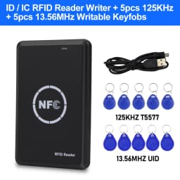RFID Copier Duplicator 125KHz Key fob NFC Smart Card Reader Writer 13.56MHz Encrypted Programmer USB UID T5577 EM4305 Cards Tags