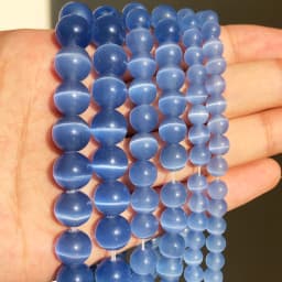Natural Stone Pink White Moonstone Cat Eye Beads For Jewelry Making Smooth Loose Spacer Beads Opal Diy Charm Bracelets Necklace