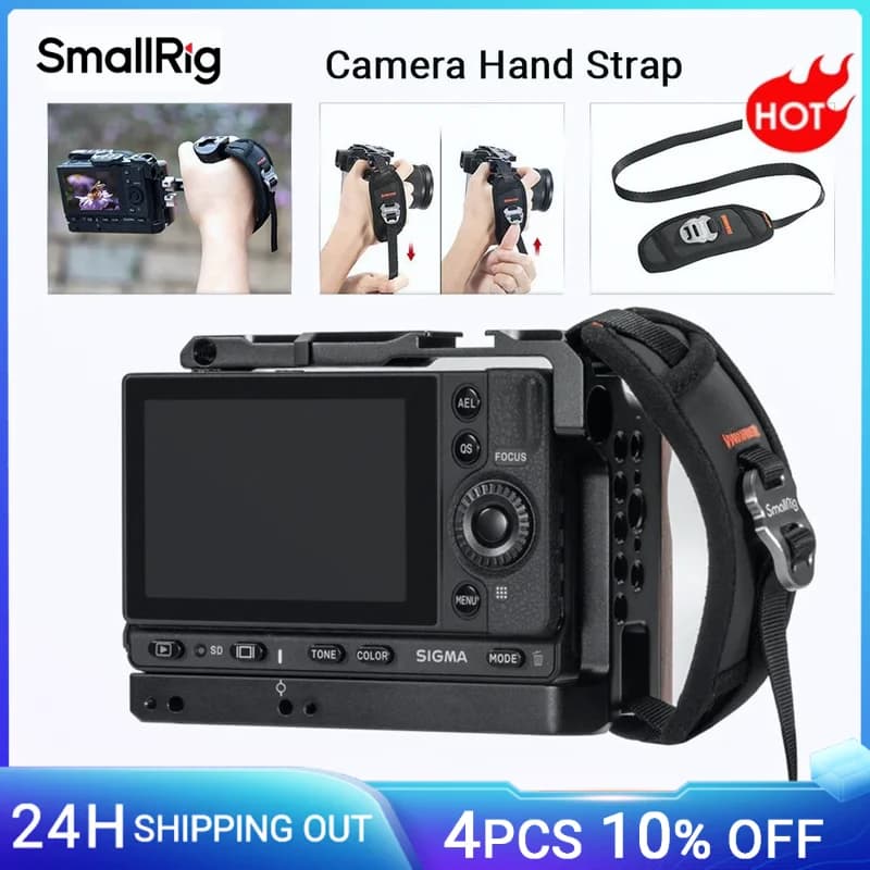 SmallRig Universal Hand Strap For DSLR Camera Cage Side Handgrip With Strap Slot Case Adjustable Secure Grip Support Rig -2456