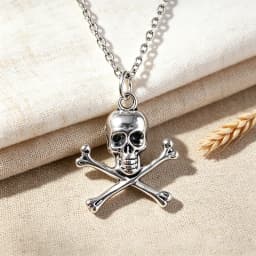 Skull Pendant Necklace for Women Men Vintage Chain Grunge Jewelry Goth Gothic Accessories Choker Y2k Aesthetic Fairy Star