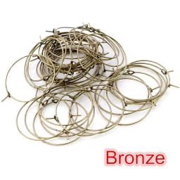 50pcs 20 25 30 35 40mm KC Gold Silver Plated Hoops Earrings Big Circle Ear Hoops Earrings Wires For DIY Jewelry Making Supplies