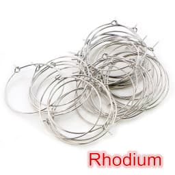 50pcs 20 25 30 35 40mm KC Gold Silver Plated Hoops Earrings Big Circle Ear Hoops Earrings Wires For DIY Jewelry Making Supplies