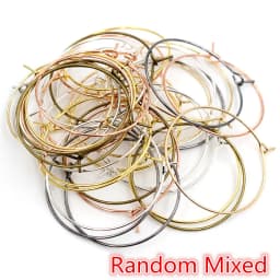 50pcs 20 25 30 35 40mm KC Gold Silver Plated Hoops Earrings Big Circle Ear Hoops Earrings Wires For DIY Jewelry Making Supplies