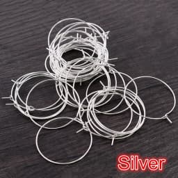 50pcs 20 25 30 35 40mm KC Gold Silver Plated Hoops Earrings Big Circle Ear Hoops Earrings Wires For DIY Jewelry Making Supplies