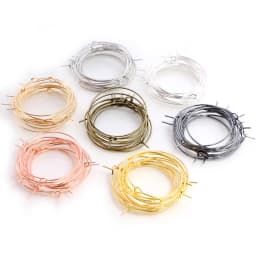 50pcs 20 25 30 35 40mm KC Gold Silver Plated Hoops Earrings Big Circle Ear Hoops Earrings Wires For DIY Jewelry Making Supplies