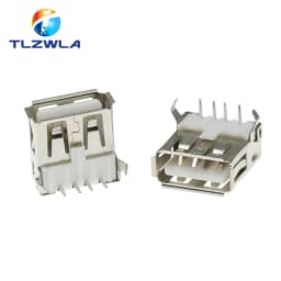 10PCS USB 2.0 4Pin A Type Female Socket Connector G54 2 feet 90 degree Data Transmission Charging