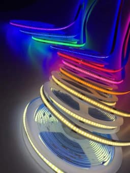 DC12V 24V COB LED Strip Light 320 / 384 / 528 LEDs/M 3000K 4000K 6000K Yellow Pink Ice Blue High Density Flexible Tape Ribbon 5M