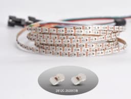 1M DC5V 90 120 200 LEDs/m WS2812C 2020 LED Addressable pixel LED Strip Flexible RGB Full Color Strip IP20 White PCB 4mm Wide PCB