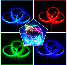 1M DC5V 90 120 200 LEDs/m WS2812C 2020 LED Addressable pixel LED Strip Flexible RGB Full Color Strip IP20 White PCB 4mm Wide PCB