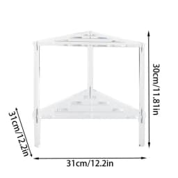 Acrylic Corner Shower Stool Non-Slip Shower Caddies Stool Stable Heavy Duty Bathing Chairs With Storage Shelf For Bathroom