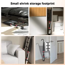 4.4m Telescopic Ladder Stainless Steel Convenient Extendable ,For Pulling Walls, Changing Light Bulbs,Repairing Roofs,RV