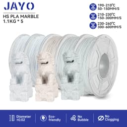JAYO PLA Filaments 5 Rolls High-speed PLA Marble 1.75mm FDM 3D Printer Materials Neatly Wound High Toughness for FDM 3D Printer