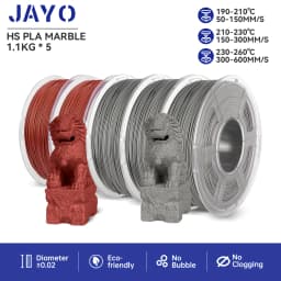 JAYO PLA Filaments 5 Rolls High-speed PLA Marble 1.75mm FDM 3D Printer Materials Neatly Wound High Toughness for FDM 3D Printer