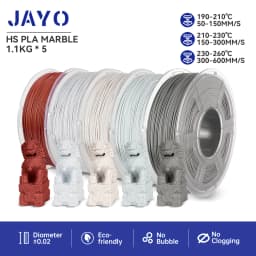 JAYO PLA Filaments 5 Rolls High-speed PLA Marble 1.75mm FDM 3D Printer Materials Neatly Wound High Toughness for FDM 3D Printer