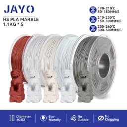 JAYO PLA Filaments 5 Rolls High-speed PLA Marble 1.75mm FDM 3D Printer Materials Neatly Wound High Toughness for FDM 3D Printer