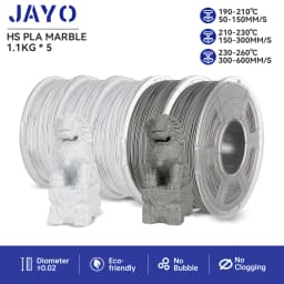 JAYO PLA Filaments 5 Rolls High-speed PLA Marble 1.75mm FDM 3D Printer Materials Neatly Wound High Toughness for FDM 3D Printer