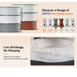 JAYO PLA Filaments 5 Rolls High-speed PLA Marble 1.75mm FDM 3D Printer Materials Neatly Wound High Toughness for FDM 3D Printer