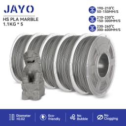 JAYO PLA Filaments 5 Rolls High-speed PLA Marble 1.75mm FDM 3D Printer Materials Neatly Wound High Toughness for FDM 3D Printer